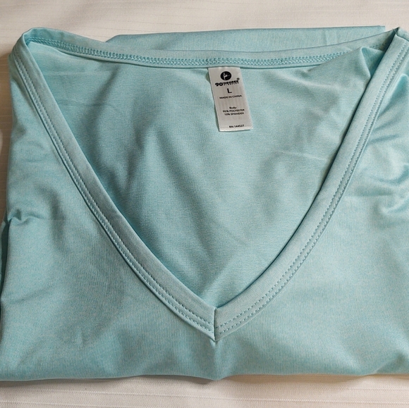 90 degree Teal Green Gym Short Sleeve Shirt Size Large - Picture 4 of 6